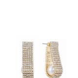 Ettika Swaddled Pearl Crystal Teardrop 18k Gold Plated Earrings - Gold - OS