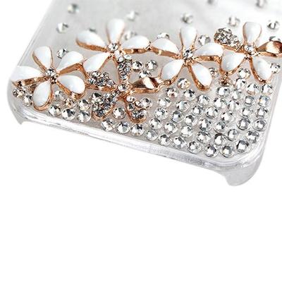 Fresh Fab Finds Transparent Bling Rhinestone Flower Case For iPhone 5/5S/5C