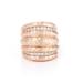 Rivka Friedman Rose Gold Simulated Diamond Wide Hammered Band Ring - Pink - 7