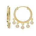 Rivka Friedman Clear CZ Dangle Hoop Earrings - Gold