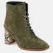 Journee Signature Journee Signature Women's Genuine Leather Tru Comfort Foam Edda Bootie - Green - 8.5