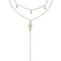 Ettika Carmine Layered Crystal Lariat Necklace - Gold - ONE SIZE ONLY