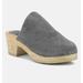 Rag & Co Darcie Suede Clogs - Grey - US 8