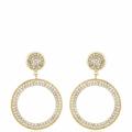 Ettika Crystal Pave 18k Gold Plated Drop Hoop Earrings - Gold - ONE SIZE