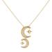 LuvMyJewelry Twin Nights Crescent Diamond Necklace In 14K Yellow Gold Vermeil On Sterling Silver - Gold