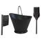 Sunnydaze Decor 5-Gallon Iron Ash Bucket With Shovel And Brush - Black