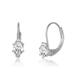 Genevive Genevive Sterling Silver Cubic Zirconia Leverback Drop Earrings - White - 21MM