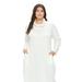 LIVD Plus Size Lana Cowl Turtle Neck Pocket Sweater Dress - White