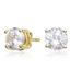 Genevive Genevive Sterling Silver Gold Plated Cubic Zirconia Solitaire Stud Earrings - Gold - 5MM W X 5MM L X 5MM D