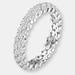 Genevive Genevive Sterling Silver with white gold Plated Clear Round Cubic Zirconia Curved Eternity Ring - White - 6