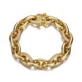 Rachel Glauber 14k Yellow Gold Plated With Cubic Zirconia Chunky Tubular Oval Cable Chain Bracelet - Gold - 8.5