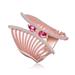 Genevive Sterling Silver Rose Gold Plated Red Cubic Zirconia Accent Butterfly Design Setting Ring - Pink - 6