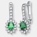 Genevive Sterling Silver Emerald Cubic Zirconia Pear Drop Earrings - Green - 8MM W X 20.5MM L X 3.84 D