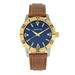 Morphic Watches Morphic M85 Series Canvas-Overlaid Leather-Band Watch - Brown