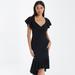 Quiz Scuba Crepe Frill Hem Wrap Dress - Black - 14