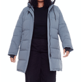 Alpine North Aulavik Plus | Women's Vegan Down (Recycled) Mid-Length Hooded Parka Coat, Slate (Plus Size) - Blue