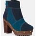 Rag & Co Aguar Blue Denim Patchwork Ankle Boots - Blue - US 7