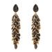 Freya Rose Gold And Black Crystal Long Drops - Gold