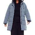 Alpine North Aulavik Plus | Women's Vegan Down (Recycled) Mid-Length Hooded Parka Coat, Slate (Plus Size) - Blue