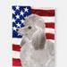 Caroline's Treasures 28 x 40 in. Polyester Grey Standard Poodle Patriotic Flag Canvas House Size 2-Sided Heavyweight