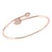 LuvMyJewelry Raindrop Adjustable Diamond Bangle In 14K Rose Gold Vermeil On Sterling Silver - Pink