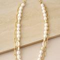 Ettika Sea Siren Pearl, Shell, and 18k Gold Plated Chain Link Layered Necklace - Gold - OS