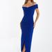 Quiz Scuba Crepe Ruched Bardot Maxi Dress - Blue - 8