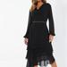 Quiz Black Long Sleeve Chain Belt Midi Dress - Black - 10