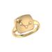 LuvMyJewelry Aries Ram Diamond Constellation Signet Ring In 14K Yellow Gold Vermeil On Sterling Silver - Gold - 9.5