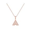 LuvMyJewelry Skyscraper Triangle Diamond Pendant In 14K Rose Gold Vermeil On Sterling Silver - Pink