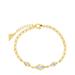 Sterling Forever Lissie CZ Station Chain Bracelet - Gold