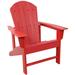 Sunnydaze Decor Upright, Outdoor Adirondack Chair - All-Weather - Red - 1 PACK