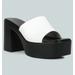 Rag & Co Scandal Slip On Block Heel Sandals In White - White - US 5