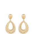 Ettika Teardrop Wave Detailed 18k Gold Plated Earrings - Gold - ONE SIZE