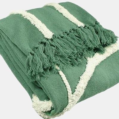 Furn Rainbow Tufted Throw- Sage (One Size) - Green - ONE SIZE