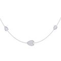 LuvMyJewelry Avani Raindrop Layered Diamond Necklace In Sterling Silver - Grey