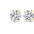 Haus of Brilliance 10K Yellow Gold 1.00 Cttw Round Brilliant-Cut Diamond Classic 4-Prong Stud Earrings with Screw Backs - Yellow - OS