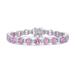 Genevive Sterling Silver with Oval Colored & Clear Cubic Zirconia Tennis Bracelet - Pink