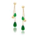 Rivka Friedman Emerald + Polished Bead Chain Dangle Earrings - Green