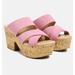 Rag & Co Gerd Block Heeled Suede Slip-on Sandal - Pink - US 7