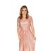 Farah Naz New York Sequin Fit and Flare Gown - Pink - 6