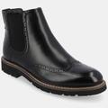 Vance Co. Shoes Hogan Wingtip Chelsea Boot - Black - 11.5