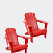 Sunnydaze Decor Foldable Outdoor Adirondack Chair All-Weather Hdpe - 34.5â€� H - Red - 2 PIECE