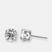 Genevive Genevive Sterling Silver Cubic Zirconia Solitaire Stud Earrings - Grey - 5MM W X 5MM L X 5MM D