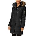 Michael Kors Faux Fur Trim Down Puffer Coat - Black