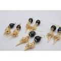 Taylor Reese Black Pearl And Gold Shell Earrings - Gold