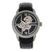Heritor Watches Heritor Automatic Sanford Semi-Skeleton Leather-Band Watch - Black