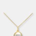 Genevive C.z. Sterling Silver Gold Plated '' Love '' Disc Pendant - Gold - 18