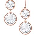 Genevive GV Cubic Zirconia Sterling Silver Black Plated or clear Double Round Clear Quartz Drop Earrings - Pink - OS