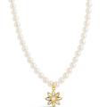 Sterling Forever Esti Pearl Necklace - Gold